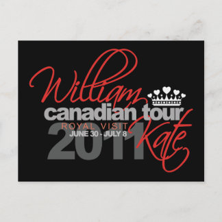 2011 Canadian Tour - William & Kate Wedding Postcard