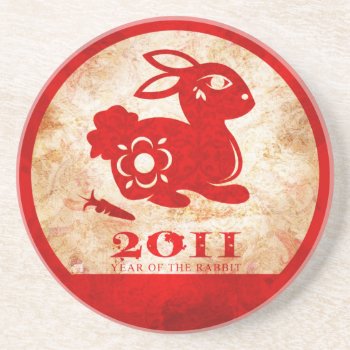 2011 Chinese New Year Of The Rabbit Coaster by paper_robot at Zazzle