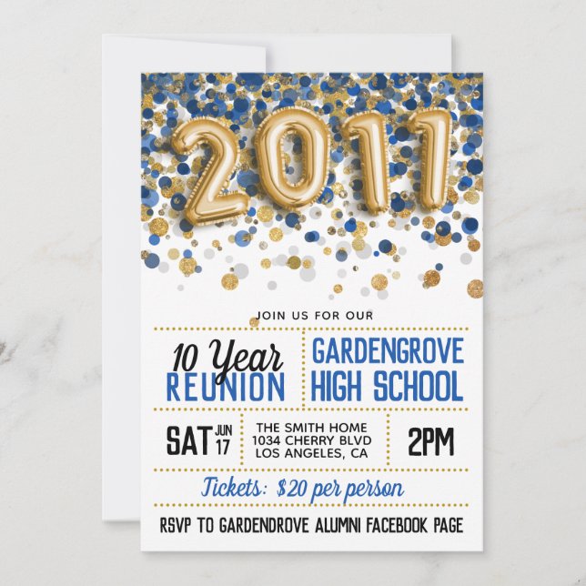 2011 High School College Reunion Invitation (Front)
