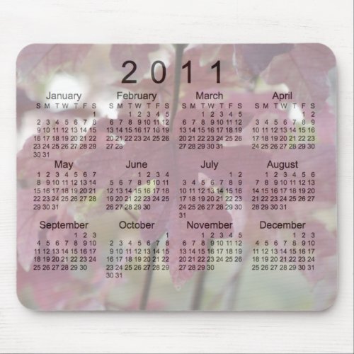 2011 Landscape Calendar Mouse Pad