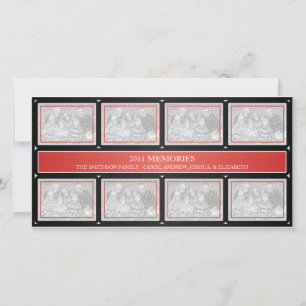 2011 Memories New Year Collage Red Black Holiday Card