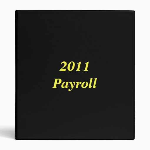 2011 Payroll Binder | Zazzle