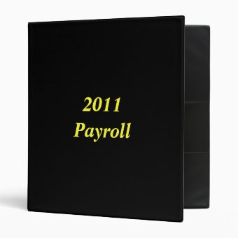 2011 Payroll Binder | Zazzle