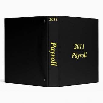 2011 Payroll Binder | Zazzle