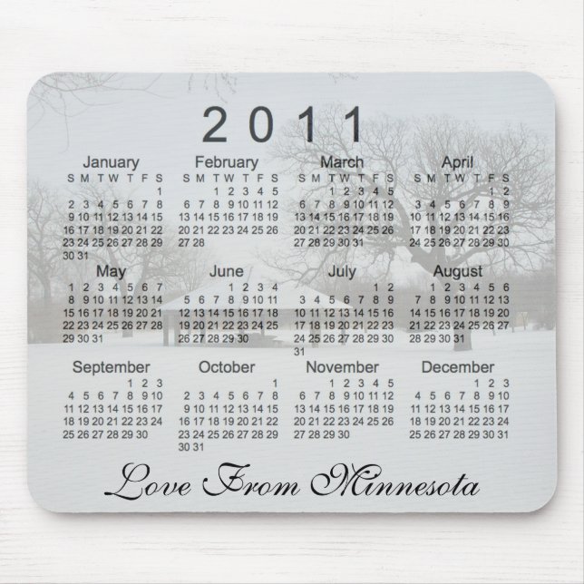 2011 Scenic Calendar Mouse Pad (Front)