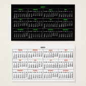 2011 Wallet Calendar Pocket Card (Front & Back)