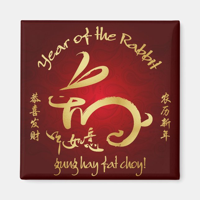 2011 Year of the Rabbit Chinese New Year Magnet (Front)