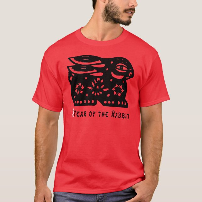 2011 Year of The Rabbit Paper Cut Dark T-Shirt (Front)