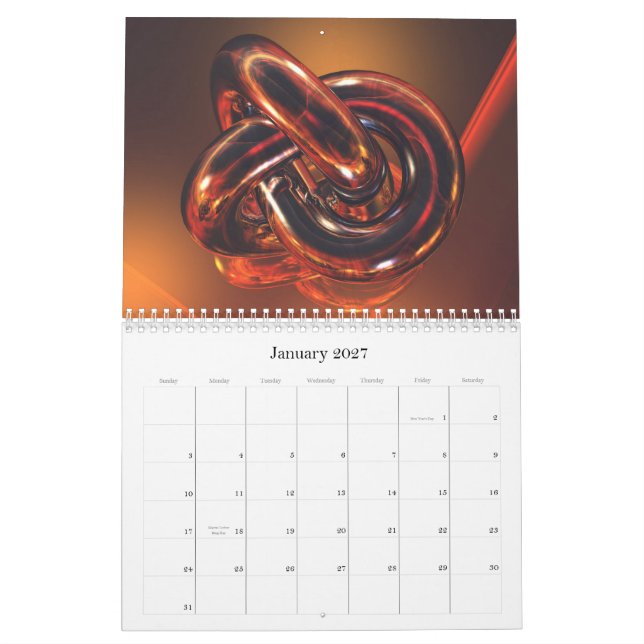 2012 3D Collection Calendar (Jan 2027)