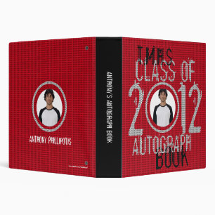 2012 Autograph Graduation Book Binder Red