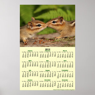 2012 Calendar - Baby Chipmunks Poster Calendar
