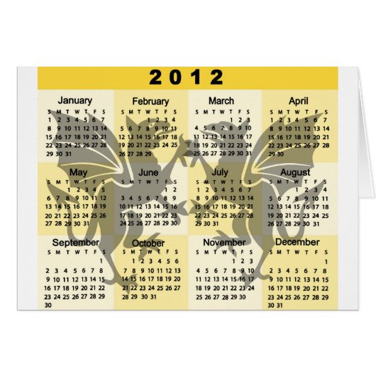 2012 Calendar with Gryphons print Cards (Front Horizontal)