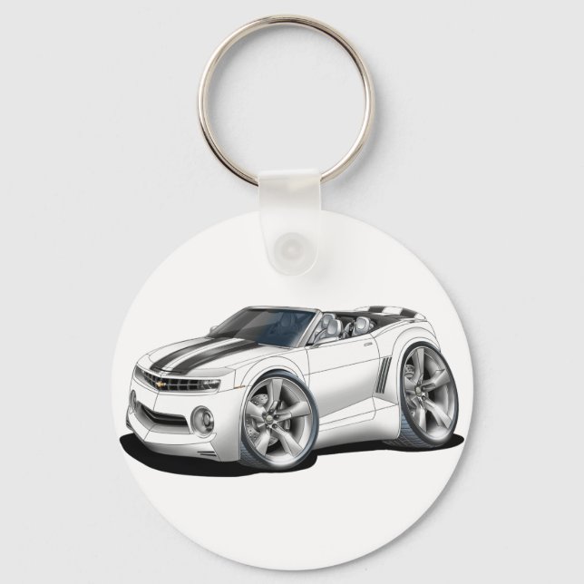 2012 Camaro White-Black Convertible Keychain (Front)