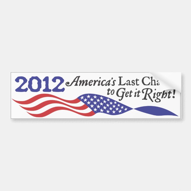 2012 Conservative Romney Election Bumper Sticker (Front)