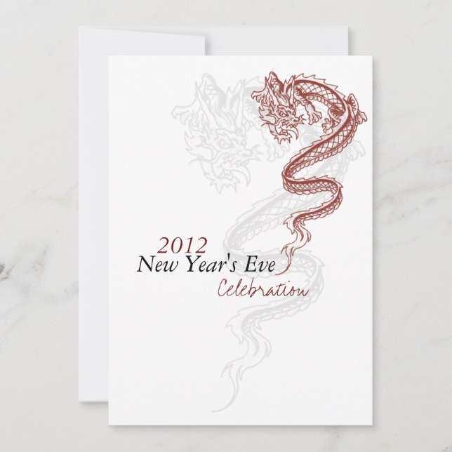 2012 Dragon New Year's Eve Party Invitaitions Invitation (Front)