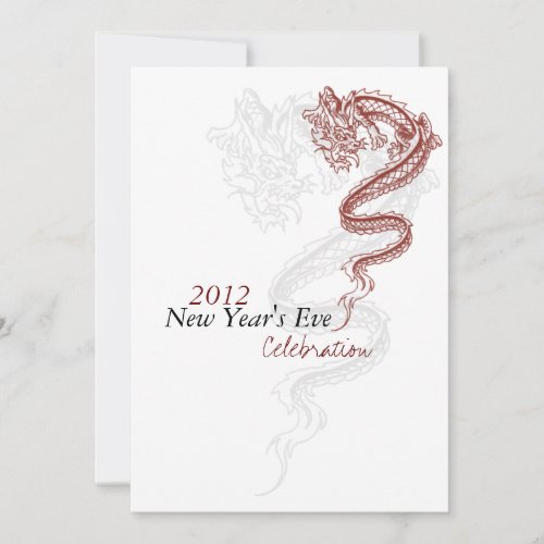 2012 Dragon New Years Eve Party Invitaitions Invitation