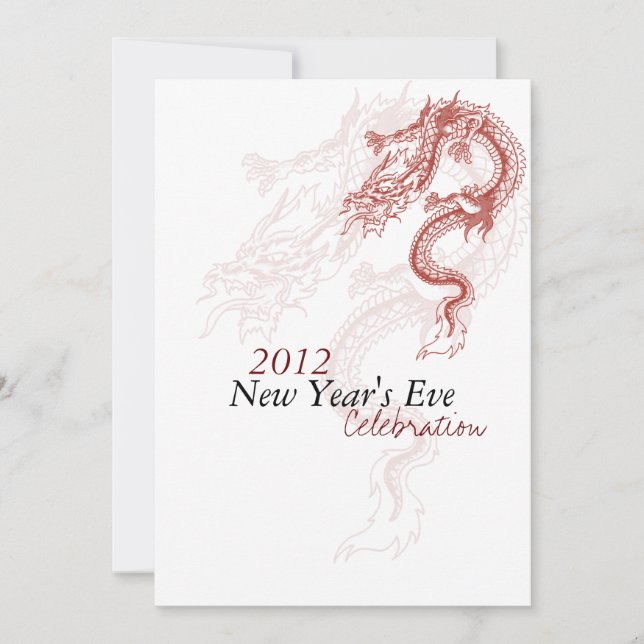 2012 Dragon New Year's Eve Party Invitaitions Invitation (Front)