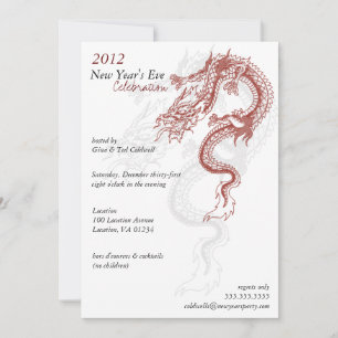 2012 Dragon New Year's Eve Party Invitaitions Invitation