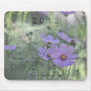 2012 Floral Calendar Mouse Pad