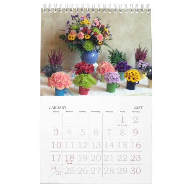2012 Flower Art Calendar (Jan 2027)