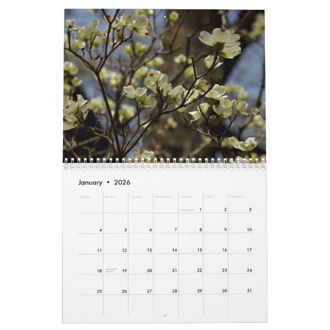 2012 Flower Calendar (Jan 2026)