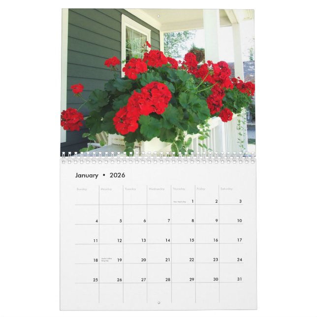 2012 Flowers Calendar (Jan 2026)