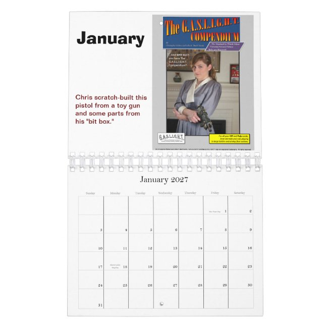 2012 GASLIGHT Calendar (Jan 2027)