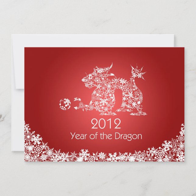 2012 Happy Chinese New Year Dragon Red Card (Front)