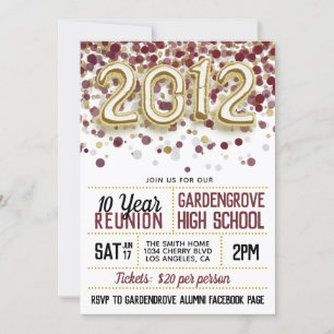 2012 High School College Reunion Invitation