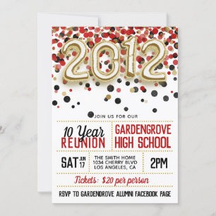2012 High School College Reunion Invitation
