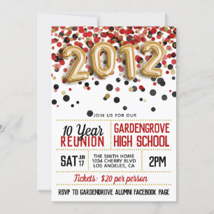 2012 High School College Reunion Invitation