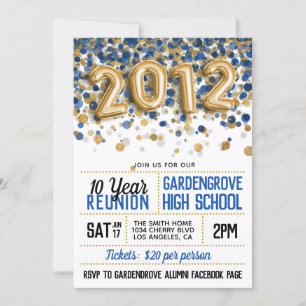 2012 High School College Reunion Invitation