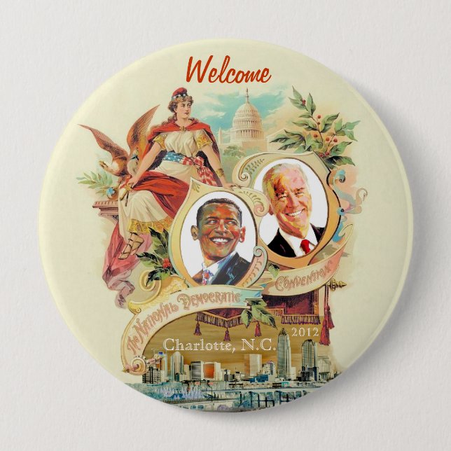 2012 National Democrat Convention, Charlotte, N.C. Button (Front)