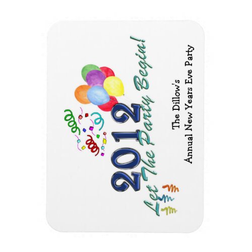 2012 New Years Party Magnet Favor Template