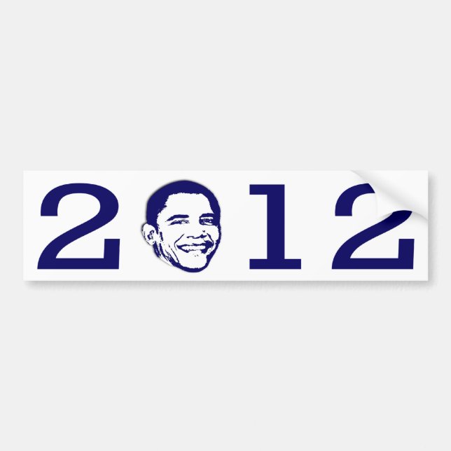 2012 Obama Head Bumper Sticker (Front)