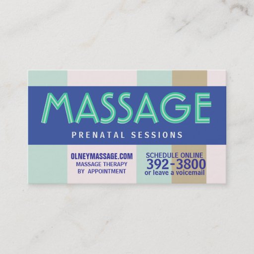 Customizable 2012 prenatal massage pastel business cards