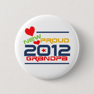 2012 Proud Grandpa T-shirts and Gifts Pinback Button