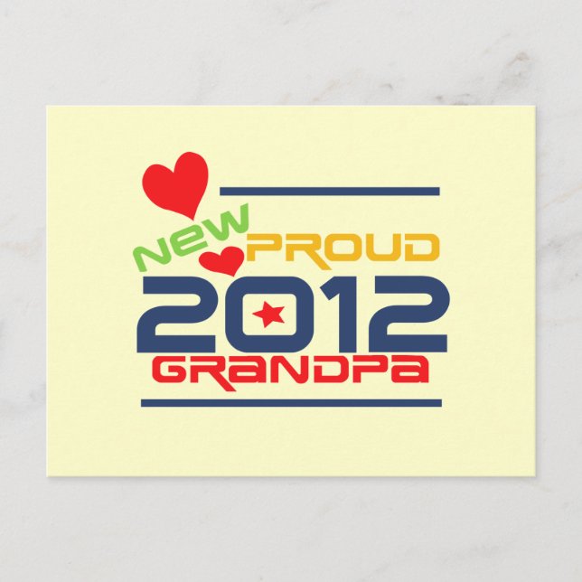2012 Proud Grandpa T-shirts and Gifts Postcard (Front)