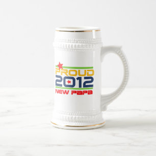 2012 Proud New Papa T-shirts and Gifts Beer Stein