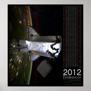 2012 Space Shuttle Endeavor Calendar Poster