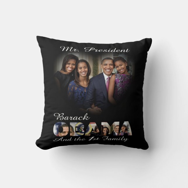 2012 US President Barack Obama re-Election Throw Pillow (Front)