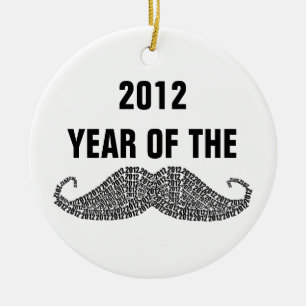 2012 Year of The Mustache Ceramic Ornament
