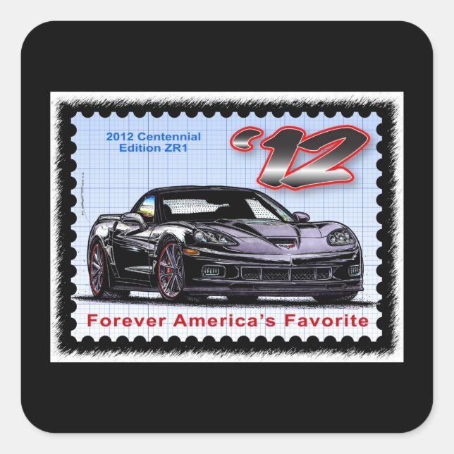 2012 Z06 Centennial Edition Corvette Square Sticker (Front)