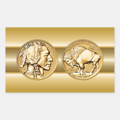 2013 American Buffalo Proof Gold Coin   USA Rectangular Sticker