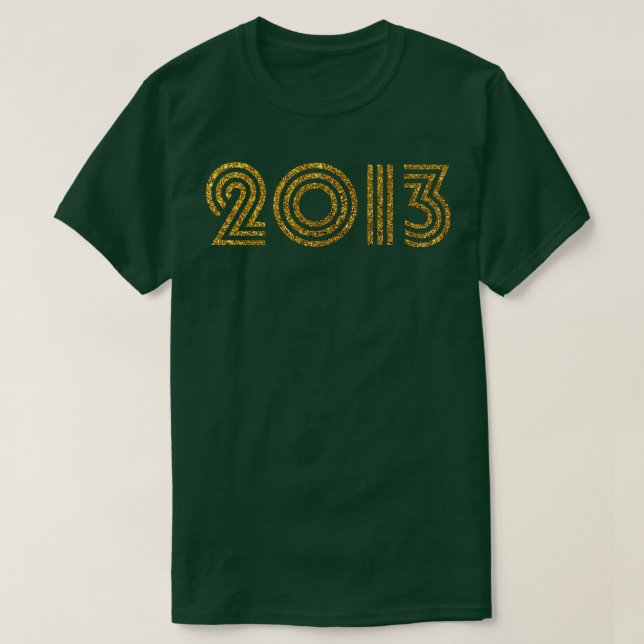 2013 Birth Year Glitter Effect T-Shirt (Design Front)