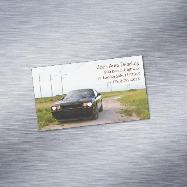 2013 Black American muscle Car Automotive  Business Card Magnet (In Situ)