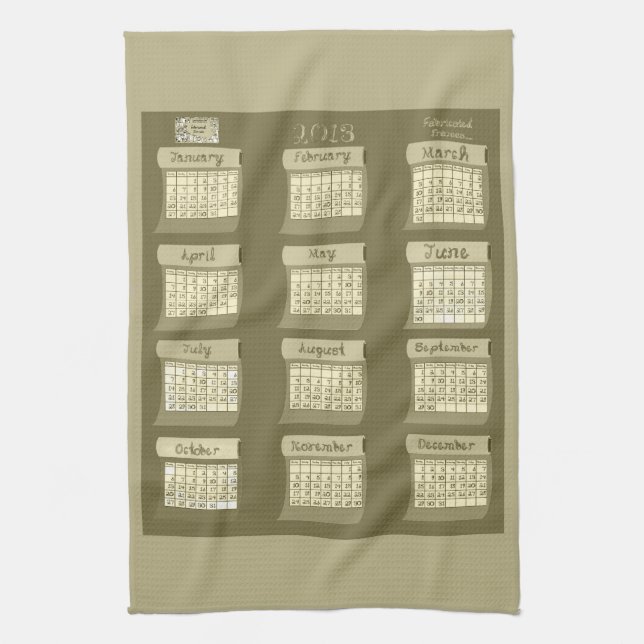 2013 calendar Bolts of Fabric Tea Kitchen towel tn (Vertical)