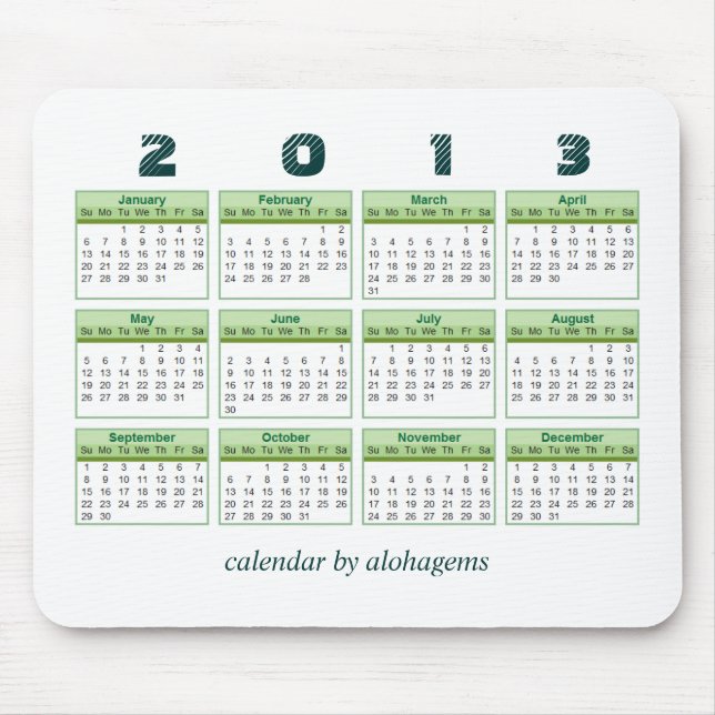 2013 Calendar Mousepad (Front)