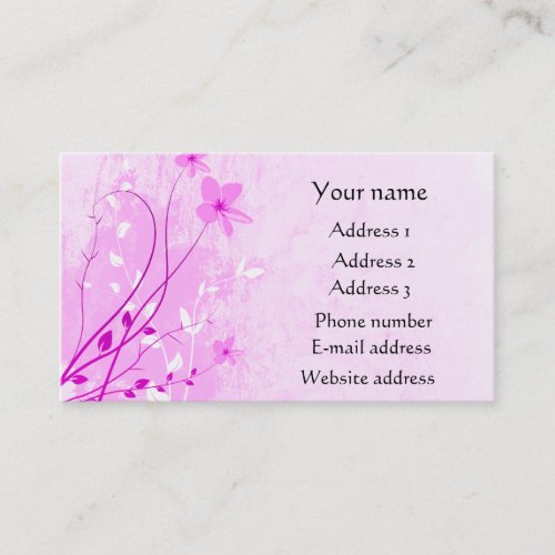 2013 Calendar Pink Floral business cards..