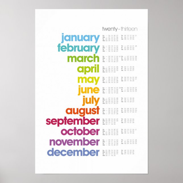 2013 Calendar Poster - White (Front)